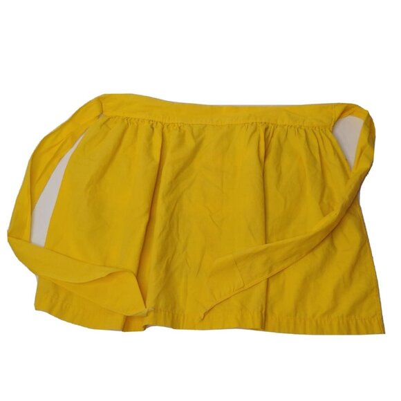 Vintage 1960's Apron Bright Yellow Lined Orange Blue Green Plaid Retro Kitchen - Picture 4 of 7